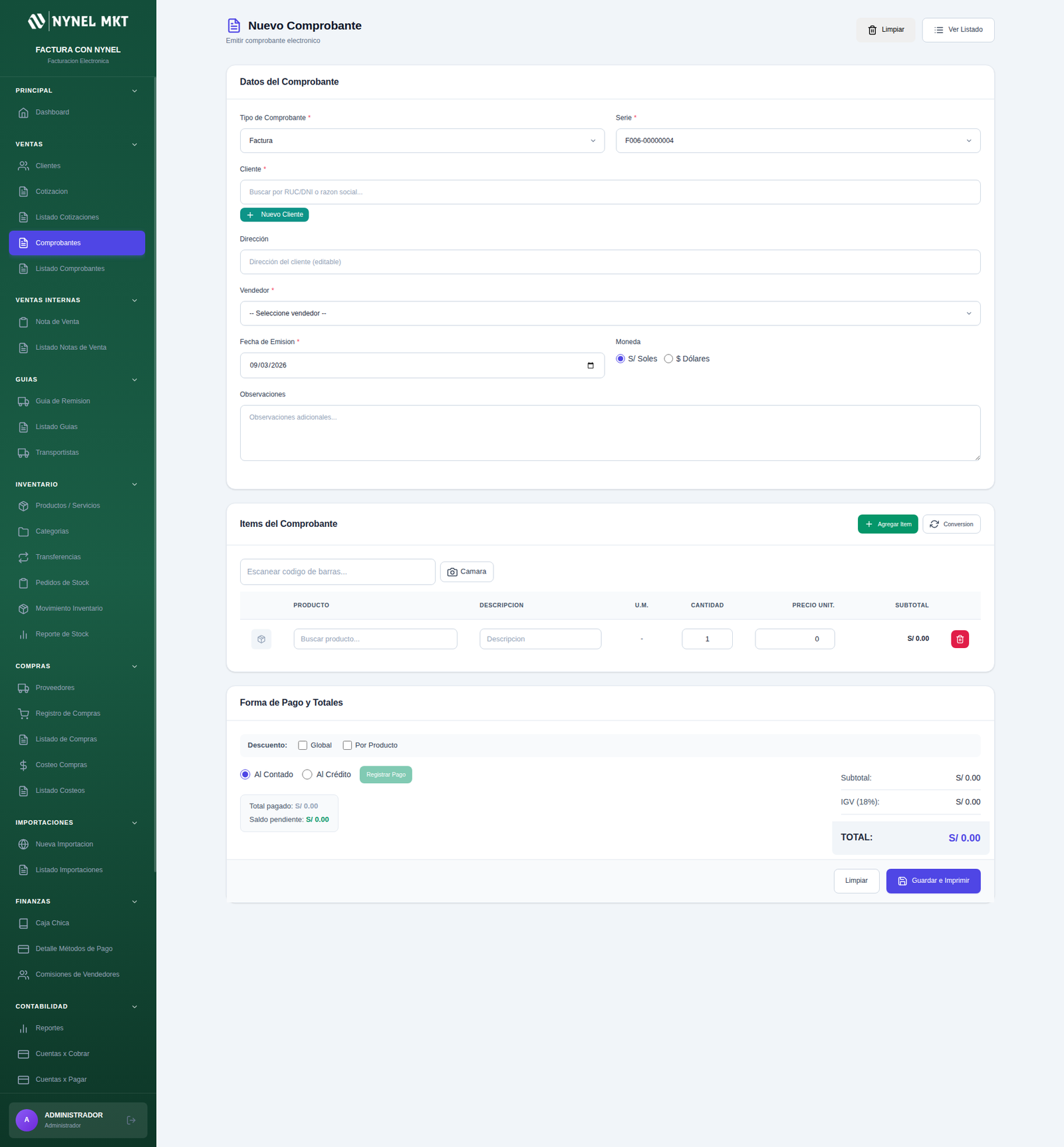 Emisión de comprobantes electrónicos